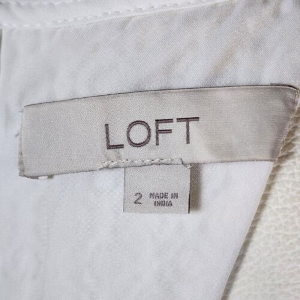 Loft White Lacy Scalloped Midi Spring Dress Size 2 - Picture 7 of 8